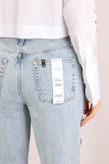 Jeans Castoni Laterali Denim Blu - 9