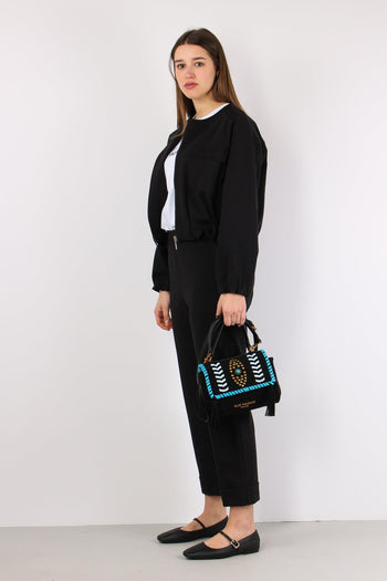 Pantalone Punto Milano Risvolt Nero - 5