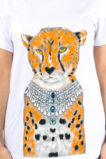 T-shirt Stampa Tigre Bianco Ottico - 6