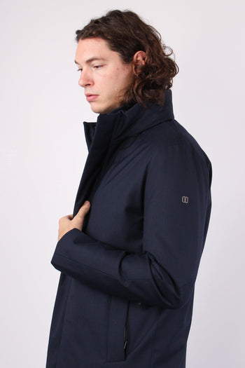 Cappotto Lana Interno Piuma Blu - 7