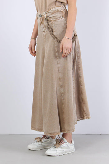Hurghada Gonna Lunga Denim Beige - 4