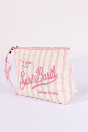 Aline Pochette Cotone Righe Rosa - 4
