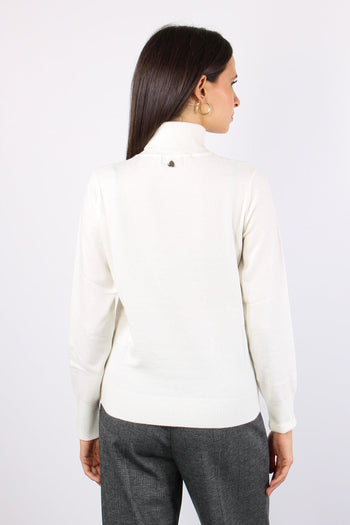 Maglia Collo Alto Viscosa Latte - 3