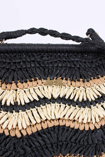 Pochette Paglia Rigida Riga Nero - 6