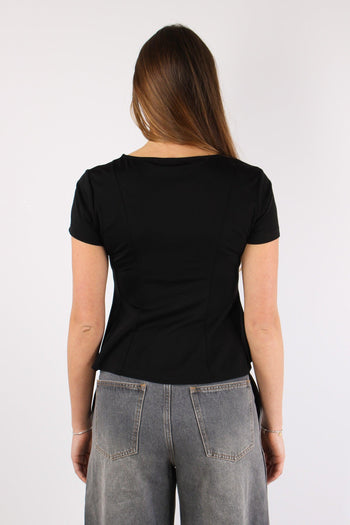 T-shirt M/m Riprese Fianchi Nero - 4
