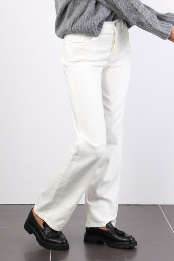 Pantalone Bull Gamba Dritta Bianco Lana - 5