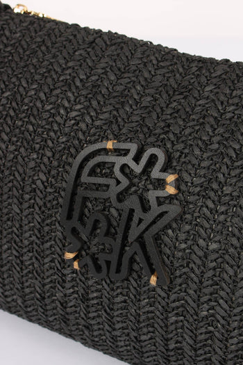Pochetta Paglia Frange Nero - 4