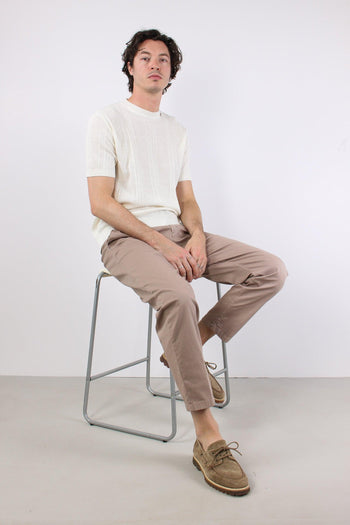 T-shirt Cotone Lavorato Panna - 5