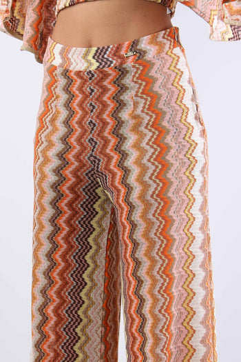 Pantalone Palazzo Jacquard Terra - 8