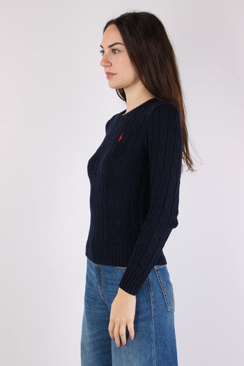 Pullover Girocollo Trecce Hunter Navy - 5