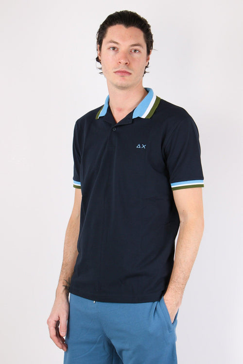 Polo Mc Collo Multiriga Navy Blue