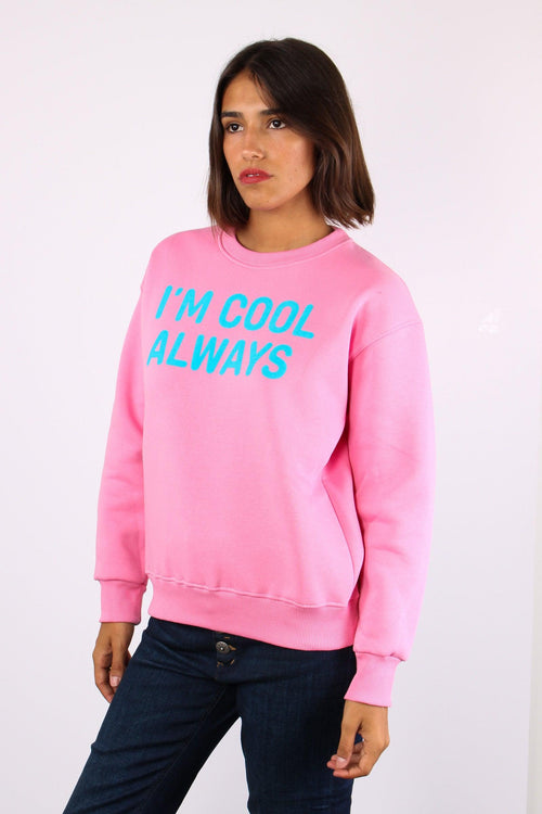 Felpa Ricamo Im Cool Always Rosa/azzurro - 2