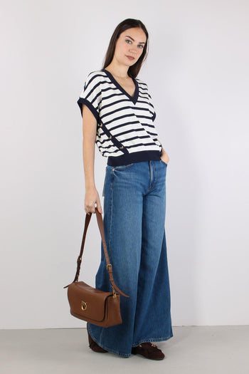 Maglia Smanicata Riga White/blue - 5