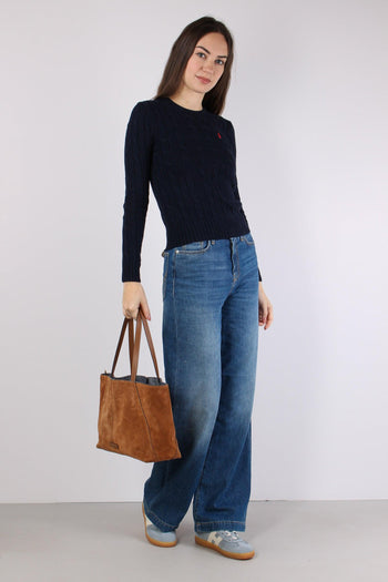 Pullover Girocollo Trecce Hunter Navy - 3