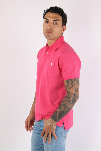 Polo Slim Fit Mesh Hot Pink - 3