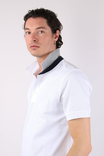 Polo Colletto Contrasto Bianco - 6