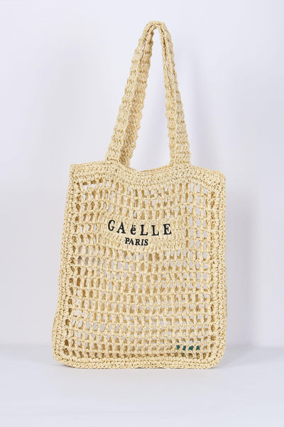 Shopping Rafia Logo Ricamo Naturale