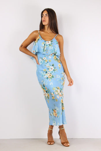 Abito Doppia Balza Fantasia Fi Azzurro - 2