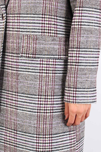 Cappotto Ovetto Check Grigio/vino - 8