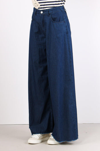 Pantalone Palazzo 5 Tasche Cha Denim - 3