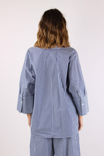 Hudson Camicia Cotone Riga Blu/bianco - 4