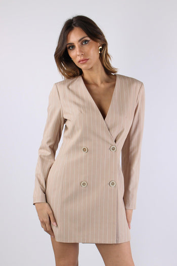 Robe Manteau Gessato Bianco - 5