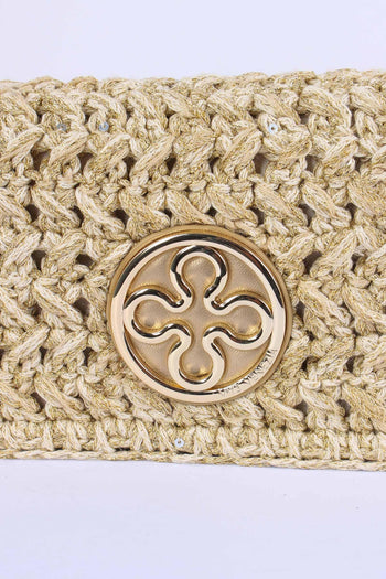 Greta Pochette Crochet Laminat Oro - 7