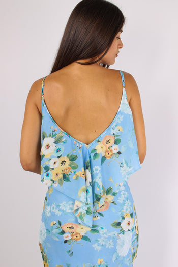 Abito Doppia Balza Fantasia Fi Azzurro - 7