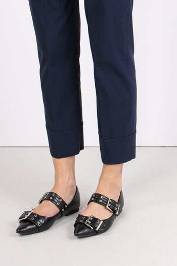 Pantalone Bengalina Risvolto Blu - 7