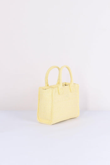 Mini Shopping Beach Rafia Giallo Plastinaca - 4