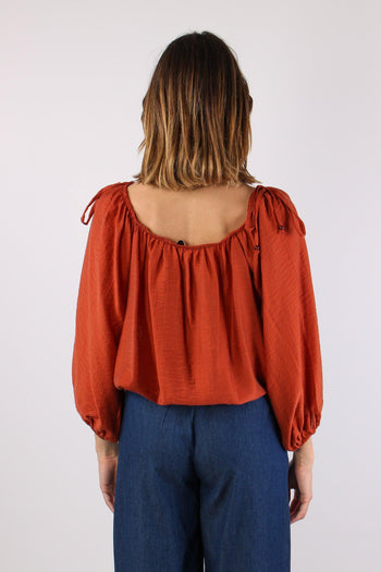 Blusa Scavo Sceso Laccetti Col Ruggine - 4