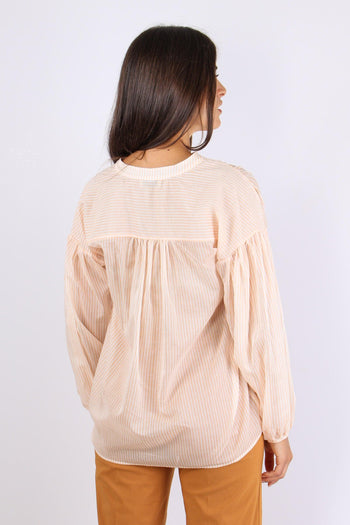 Camicia Mussola Riga Beige/panna - 4