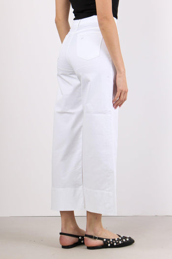 Pantalone Cropped Orlo Alto Bianco - 6