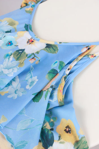 Abito Doppia Balza Fantasia Fi Azzurro - 8