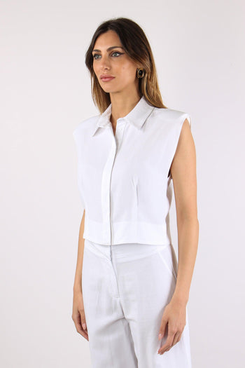 Camicia Smanicata Spalline Bianco - 3