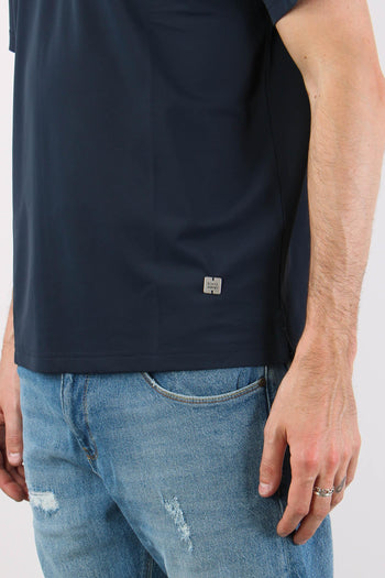 Polo Tessuto Tecnico Blu Navy - 8