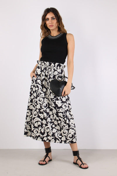 Gonna Lunga Fantasia Black/white