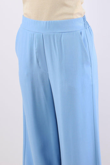 Pantalone Palazzo Misto Viscos Azzurro - 7