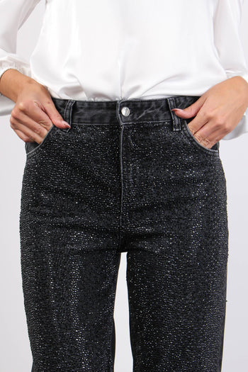 Jeans Cropped Straight Denim Black - 7