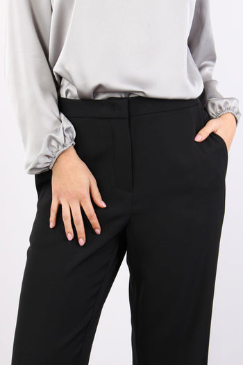 Pantalone Fluido Dritto Nero - 7