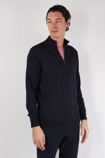 Maglia Full Zip Tessuto Tecnico Blue - 6