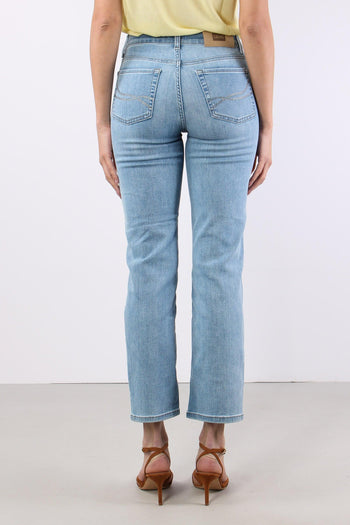 Jeans Slim Tasche Strass Denim Chiaro - 5