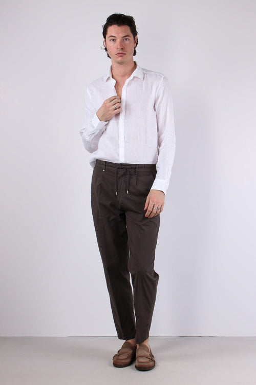 Camicia Lino Colletto Bianco