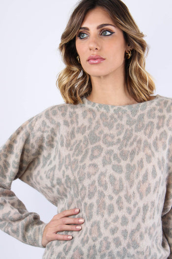 Maglia Misto Alpaca Stampa Leo Leopard - 7