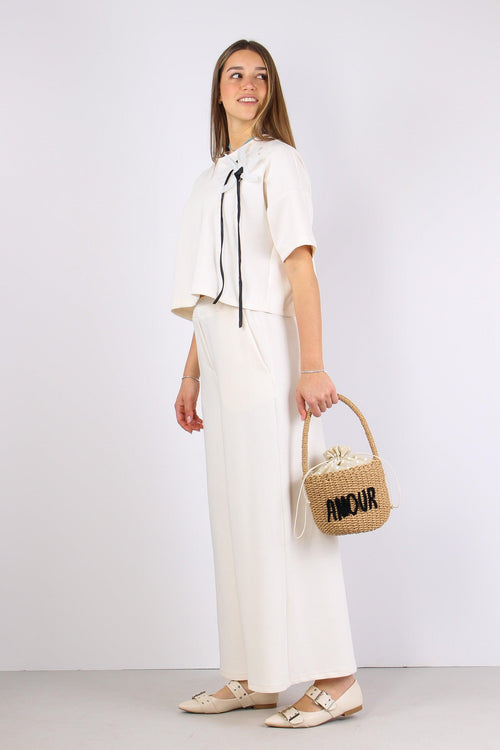 Pantalone Palazzo Modal Burro