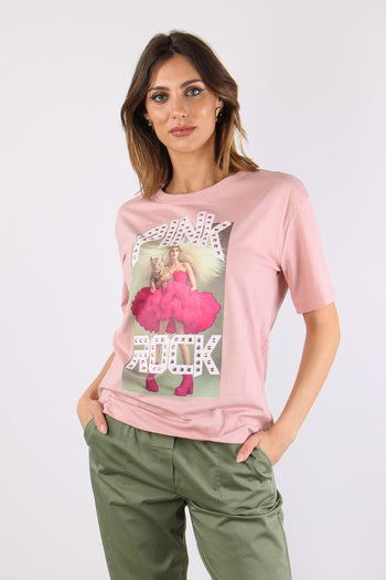 T-shirt Stampa Rock Rosa - 2
