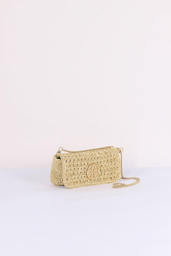 Greta Pochette Crochet Laminat Oro - 6