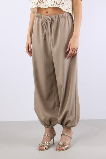 Pantalone Baloon Filo Lurex Beige - 3