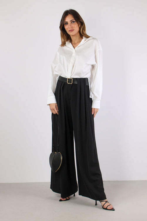 Camicia Bimateriale Bianco