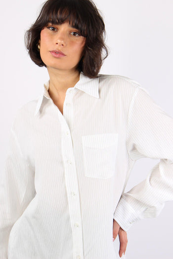 Corea Camicia Bastonetto Rig Bianco/nero - 7